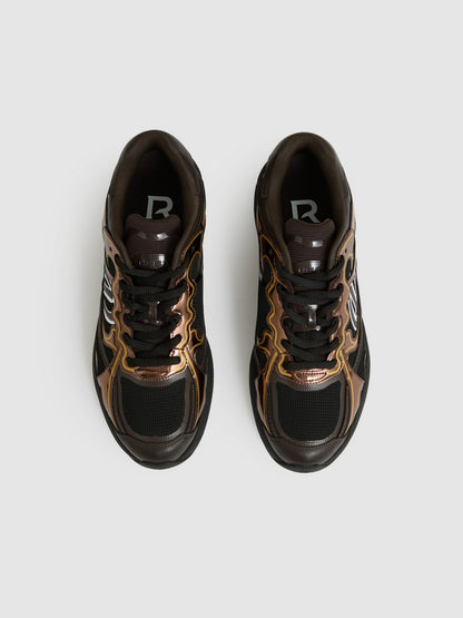 Overlay Logo Running Trainers in Electric Brown Men | Reiss