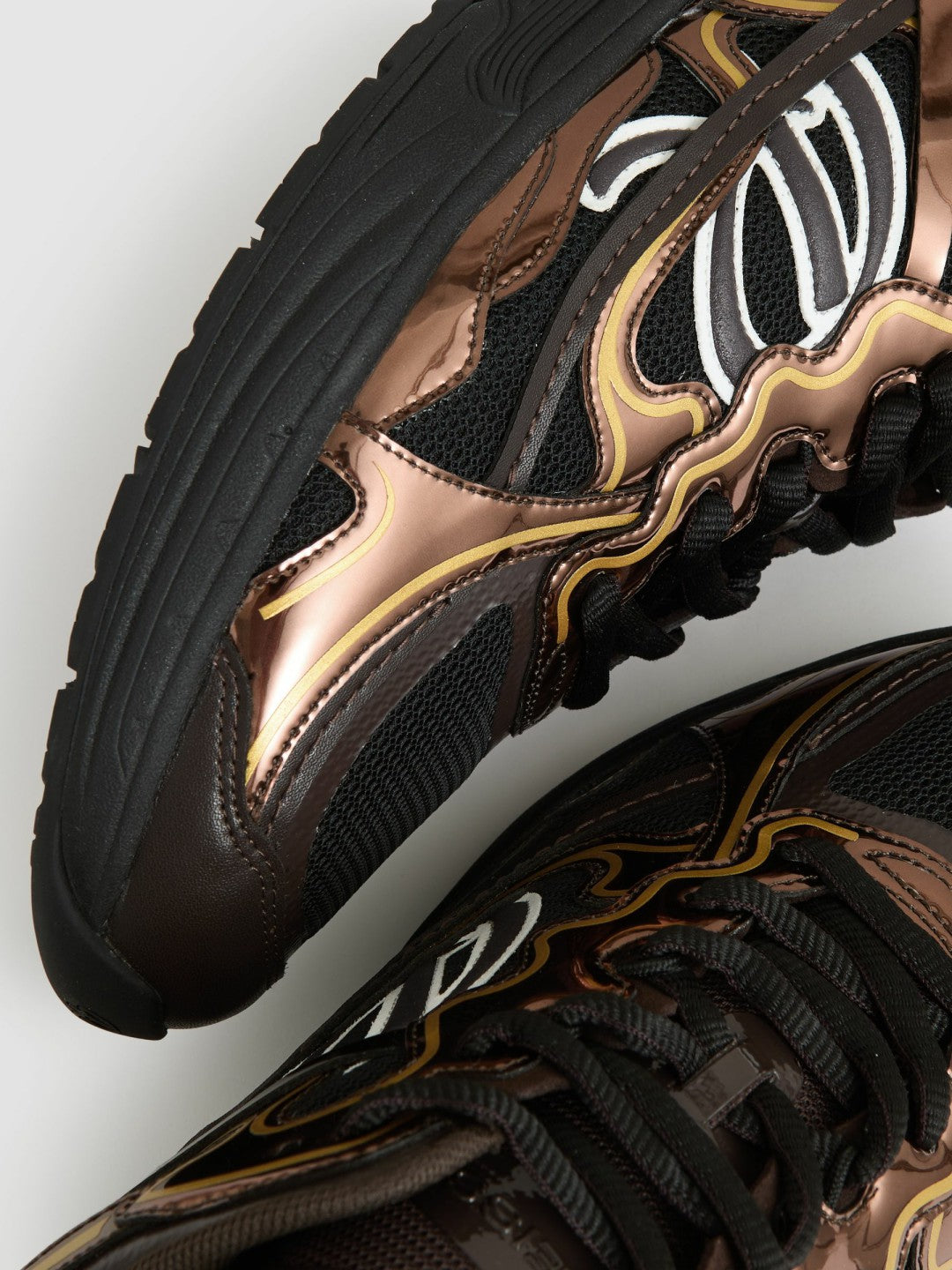 Overlay Logo Running Trainers in Electric Brown Men | Reiss