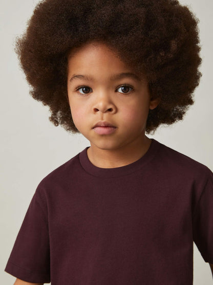 9-13 yrs Cotton Crew-Neck T-Shirt in Bordeaux Children & Baby | Reiss