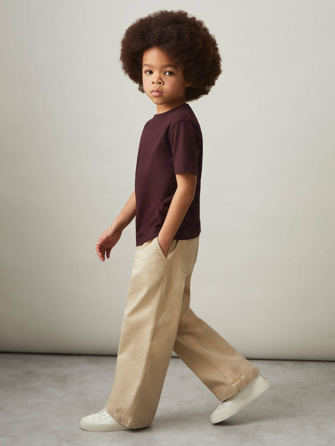 9-13 yrs Cotton Crew-Neck T-Shirt in Bordeaux Children & Baby | Reiss