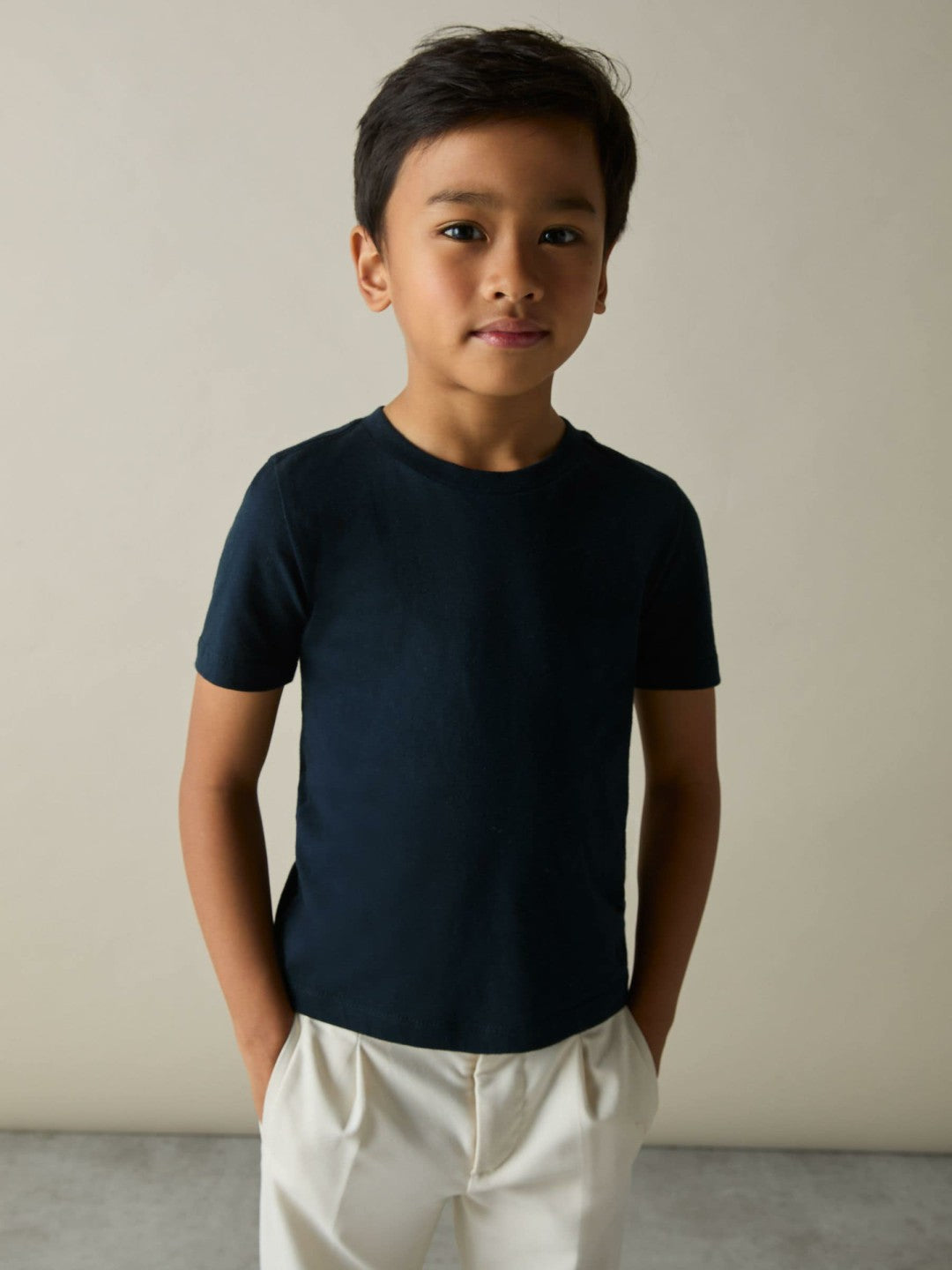 3-9 yrs Cotton Crew-Neck T-Shirts 3 Pack in White/Navy/Soft Grey Children & Baby | Reiss