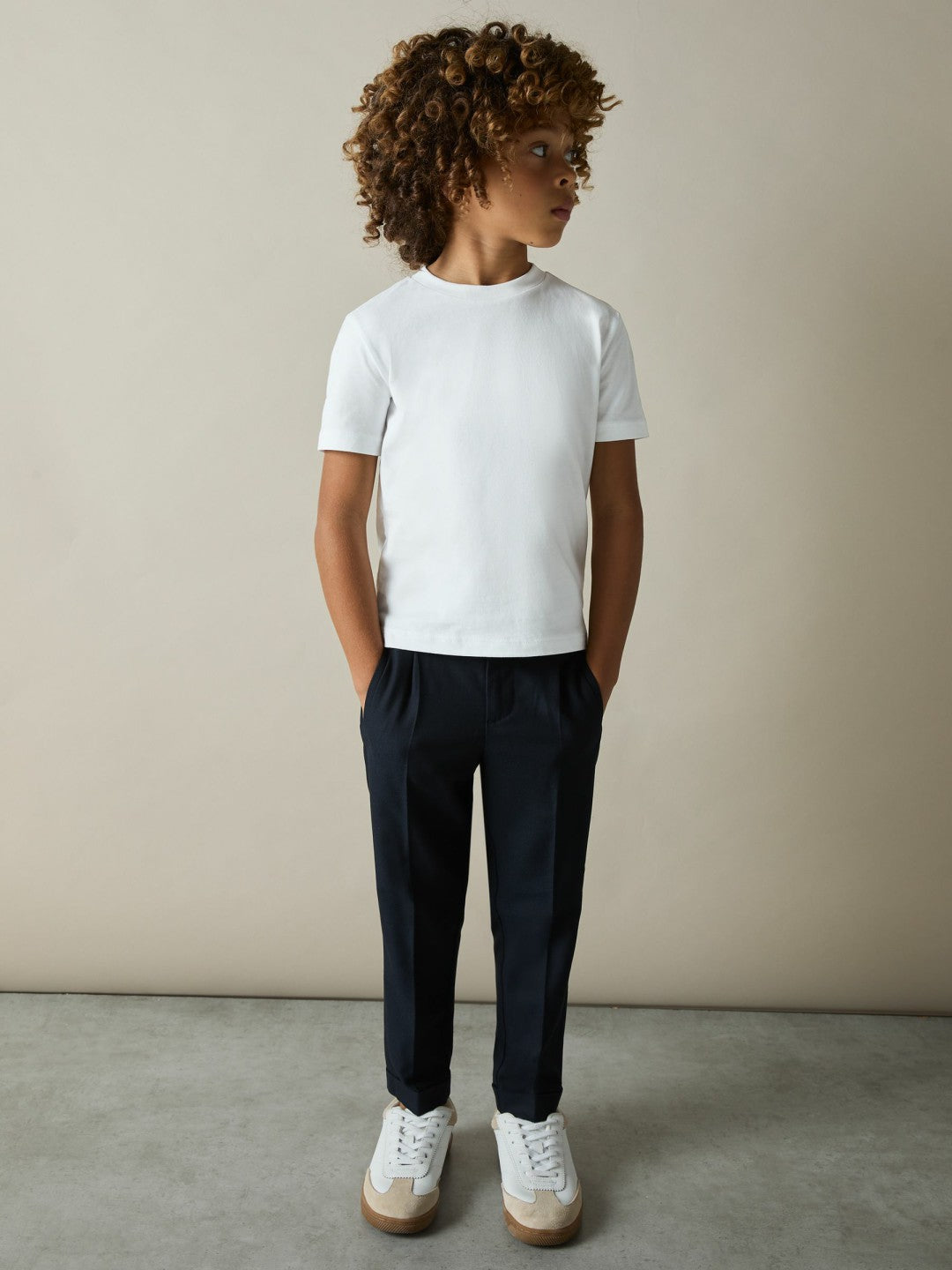 3-9 yrs Cotton Crew-Neck T-Shirts 3 Pack in White/Navy/Soft Grey Children & Baby | Reiss