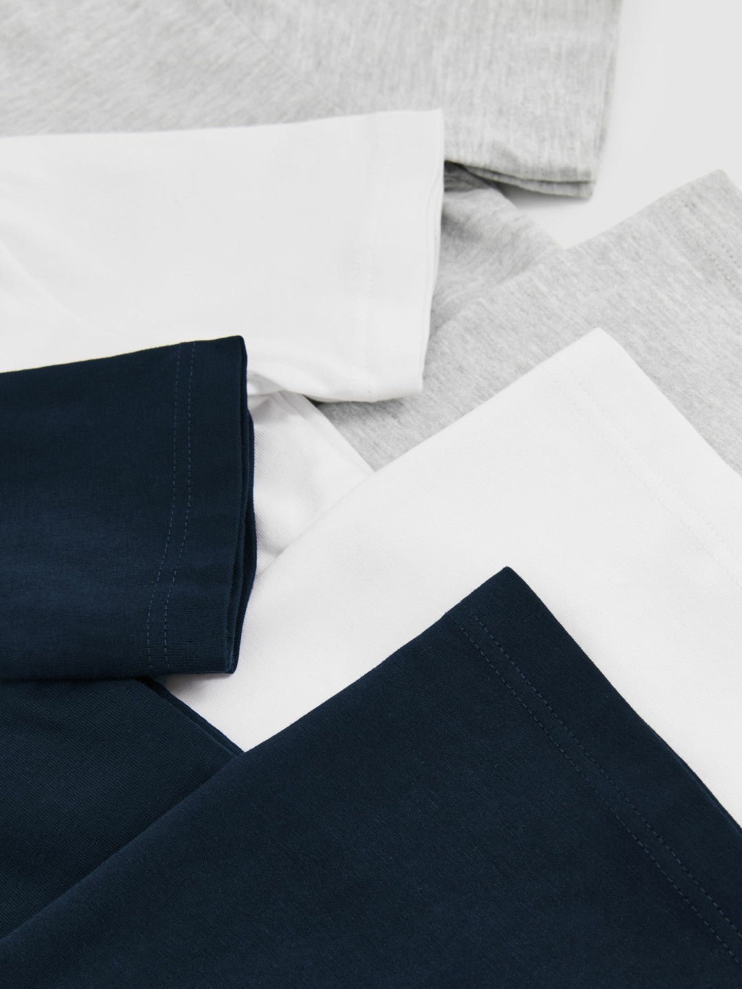 3-9 yrs Cotton Crew-Neck T-Shirts 3 Pack in White/Navy/Soft Grey Children & Baby | Reiss
