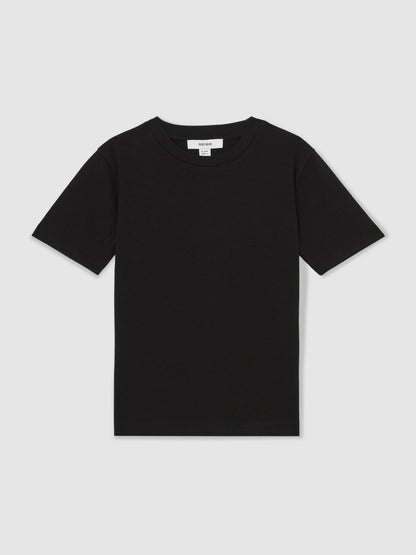 9-13 yrs Cotton Crew-Neck T-Shirt in Black Children & Baby | Reiss