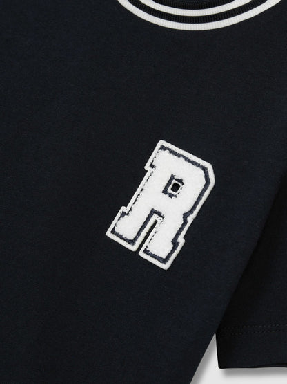 3-9 yrs Cotton Letter Patch T-Shirt in Navy Children & Baby | Reiss