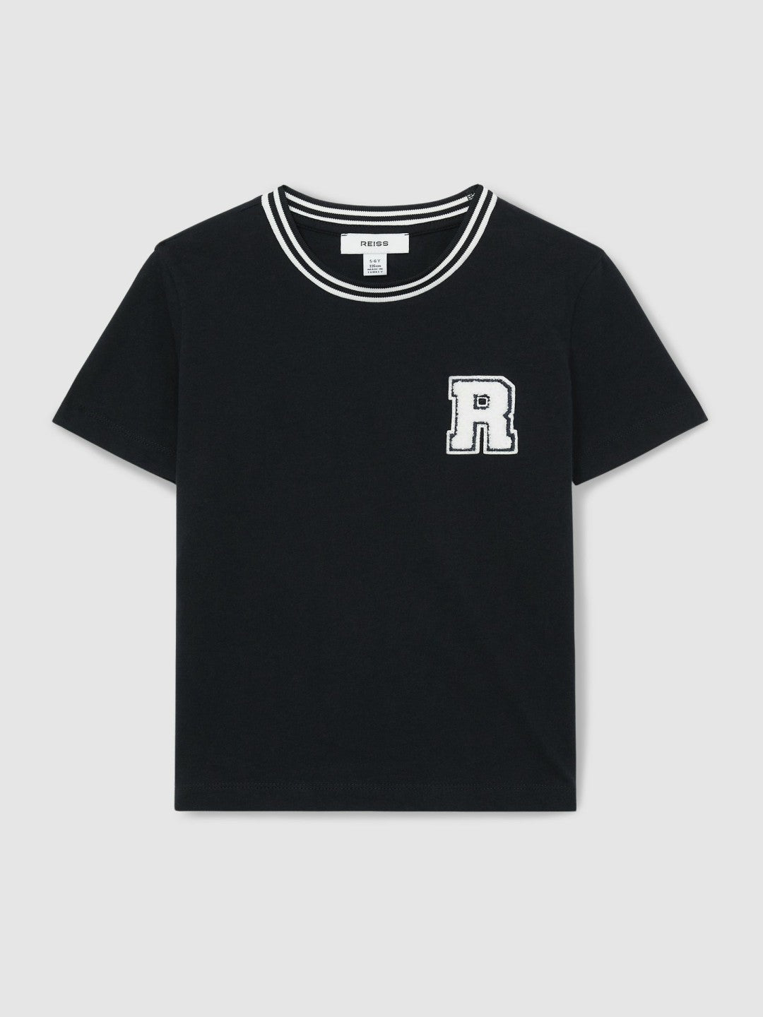 9-13 yrs Cotton Letter Patch T-Shirt in Navy Children & Baby | Reiss