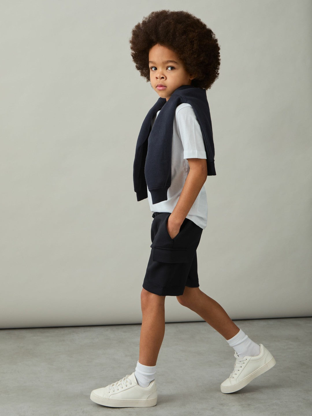 3-9 yrs Interlock-Jersey Cargo Shorts in Navy Children & Baby | Reiss
