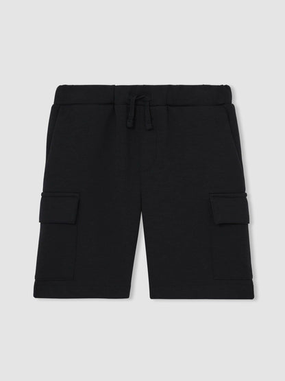 9-13 yrs Interlock-Jersey Cargo Shorts in Navy Children & Baby | Reiss