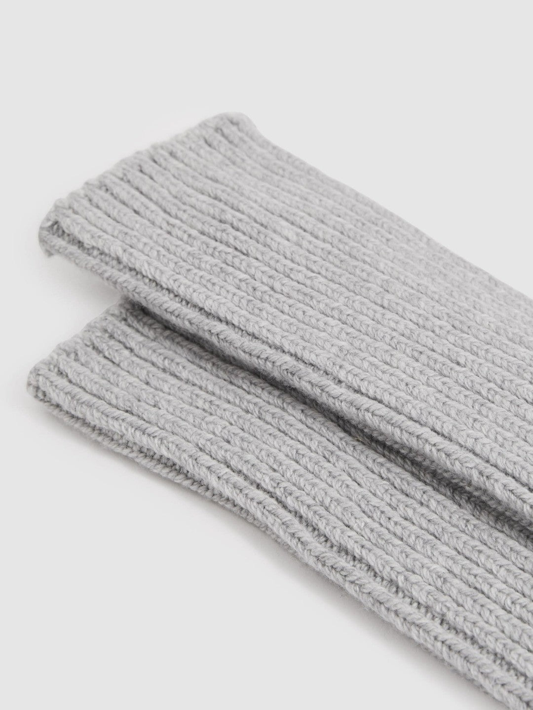 Rib-Knit Socks With Cashmere in Grey Women | Reiss