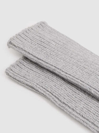 Rib-Knit Socks With Cashmere in Grey Women | Reiss
