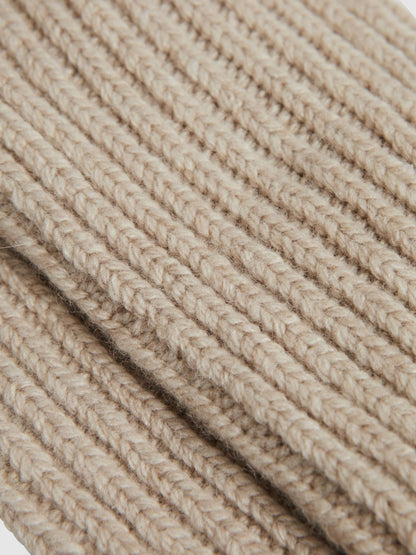 Rib-Knit Socks With Cashmere in Oatmeal Women | Reiss