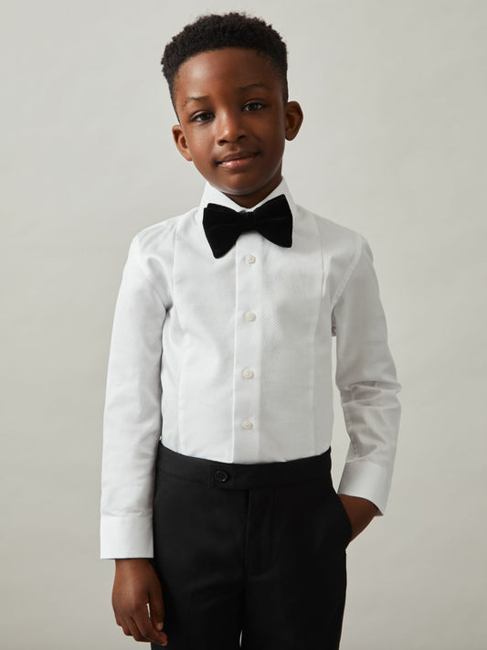 3-9 yrs Cotton Slim-Fit Dinner Shirt in White Children & Baby | Reiss