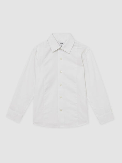 3-9 yrs Cotton Slim-Fit Dinner Shirt in White Children & Baby | Reiss
