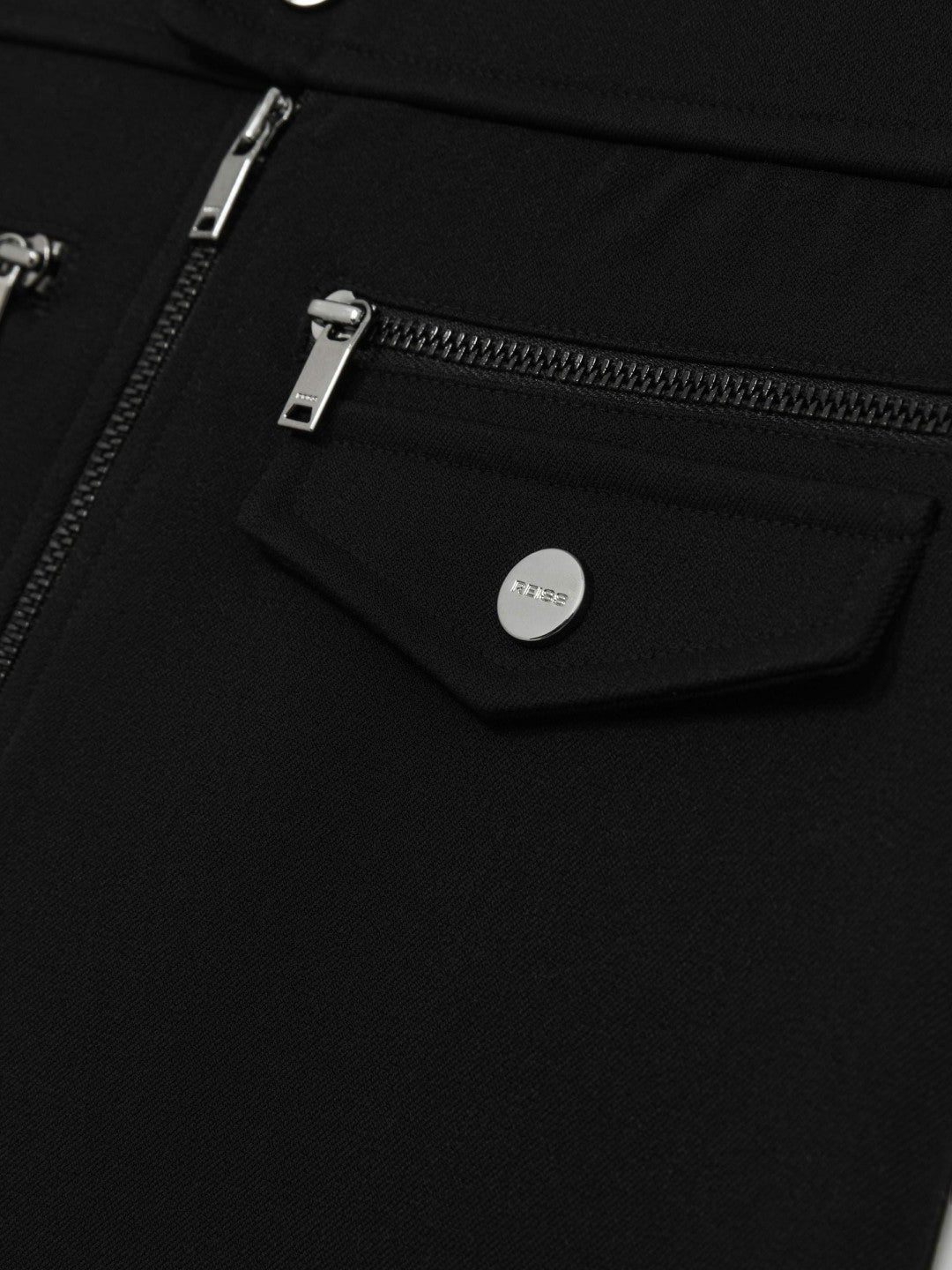9-13 yrs Piqué Zip-Detail Mini Skirt in Black Children & Baby | Reiss