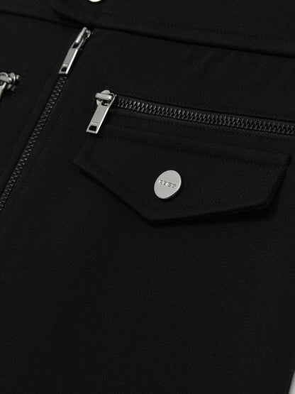 9-13 yrs Piqué Zip-Detail Mini Skirt in Black Children & Baby | Reiss
