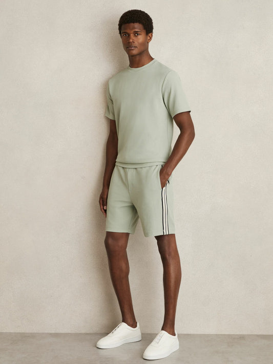 Textured Crew-Neck T-Shirt in Sage Green Men | Reiss