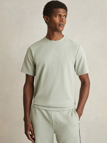 Textured Crew-Neck T-Shirt in Sage Green Men | Reiss