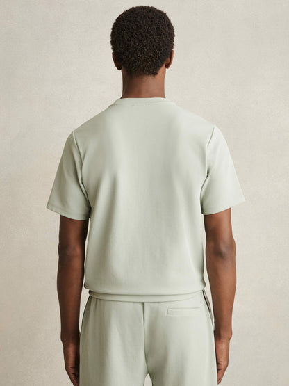 Textured Crew-Neck T-Shirt in Sage Green Men | Reiss
