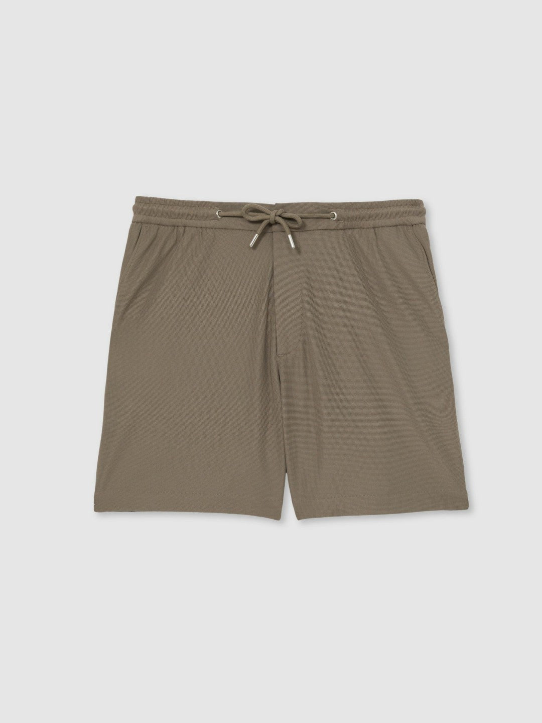 Textured Drawstring Shorts in Mocha Brown Men | Reiss
