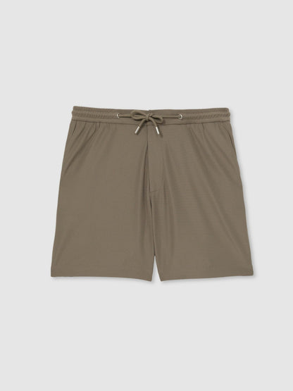 Textured Drawstring Shorts in Mocha Brown Men | Reiss