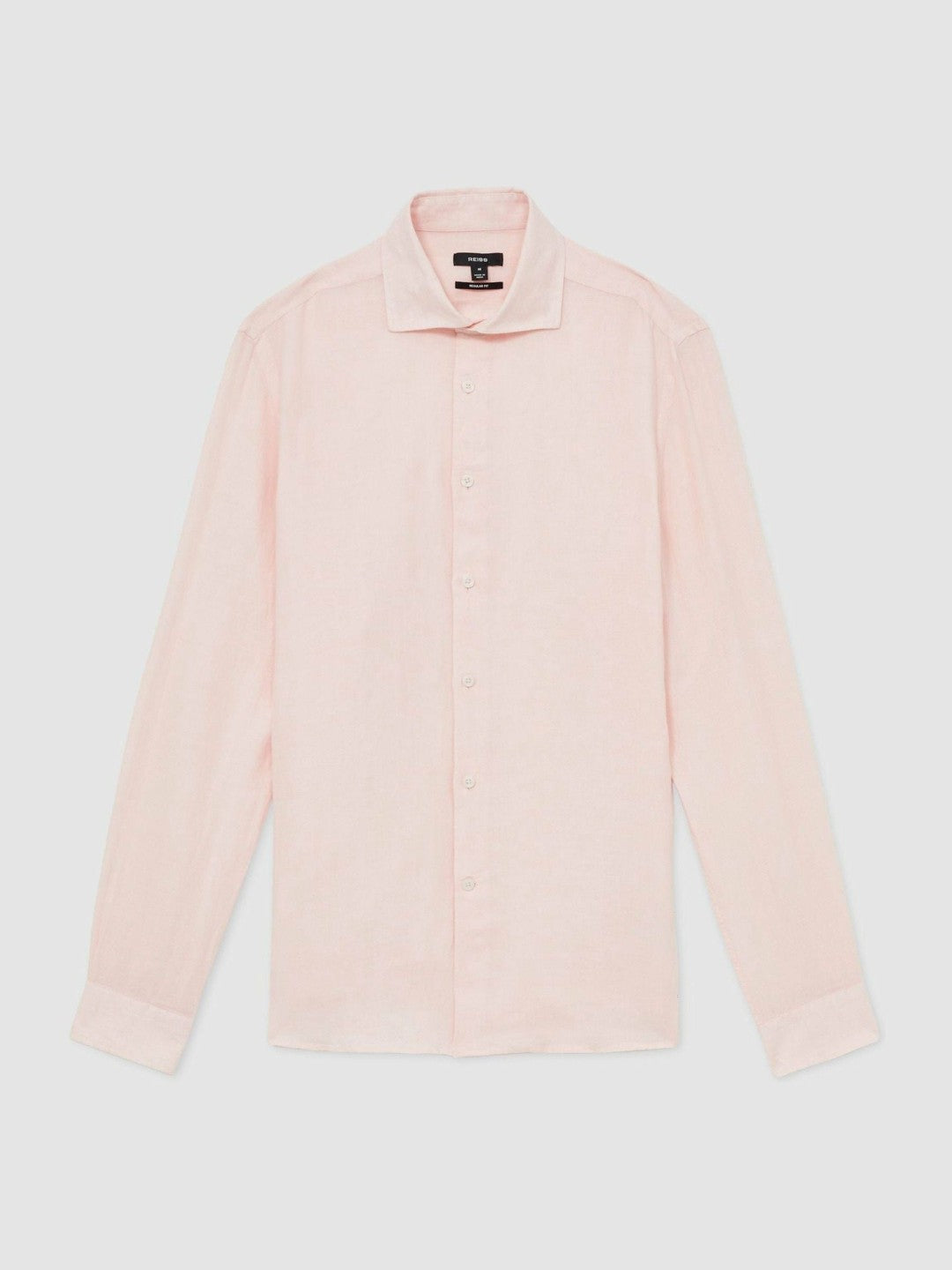Linen Button-Through Shirt in Prep Pink Men | Reiss