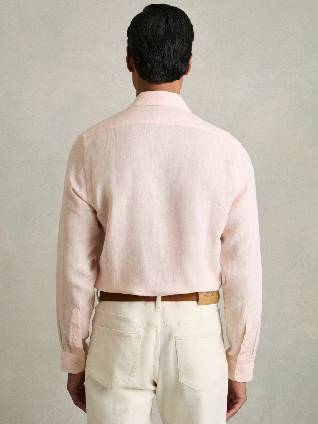 Linen Button-Through Shirt in Prep Pink Men | Reiss