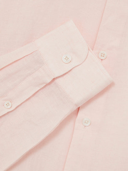 Linen Button-Through Shirt in Prep Pink Men | Reiss