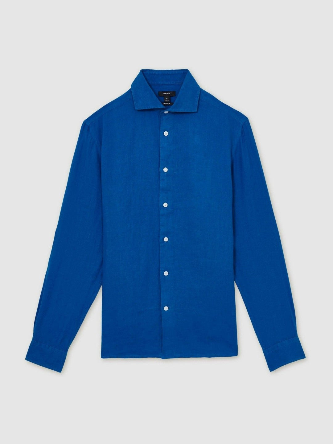 Linen Button-Through Shirt in Bright Blue Men | Reiss