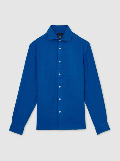Linen Button-Through Shirt in Bright Blue Men | Reiss