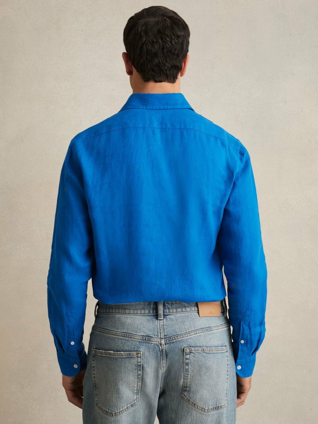 Linen Button-Through Shirt in Bright Blue Men | Reiss