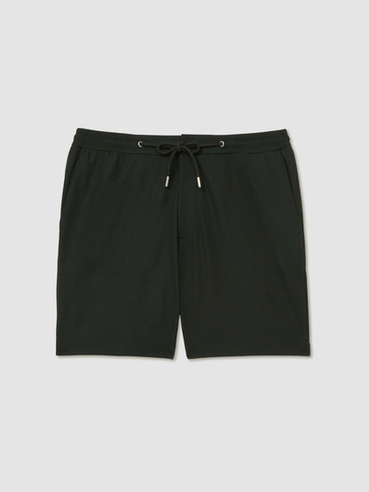 Textured Drawstring Shorts in Dark Green Men | Reiss