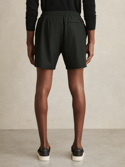Textured Drawstring Shorts in Dark Green Men | Reiss