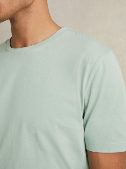Cotton Crew Neck T-Shirt in Mint Green Men | Reiss