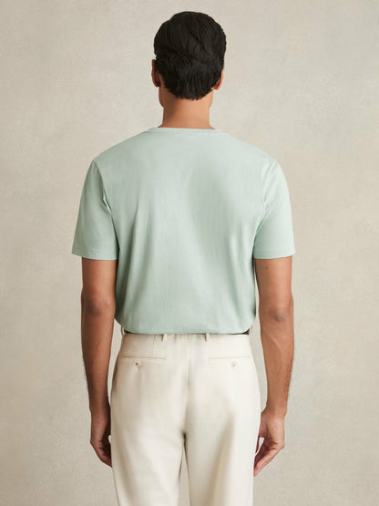Cotton Crew Neck T-Shirt in Mint Green Men | Reiss