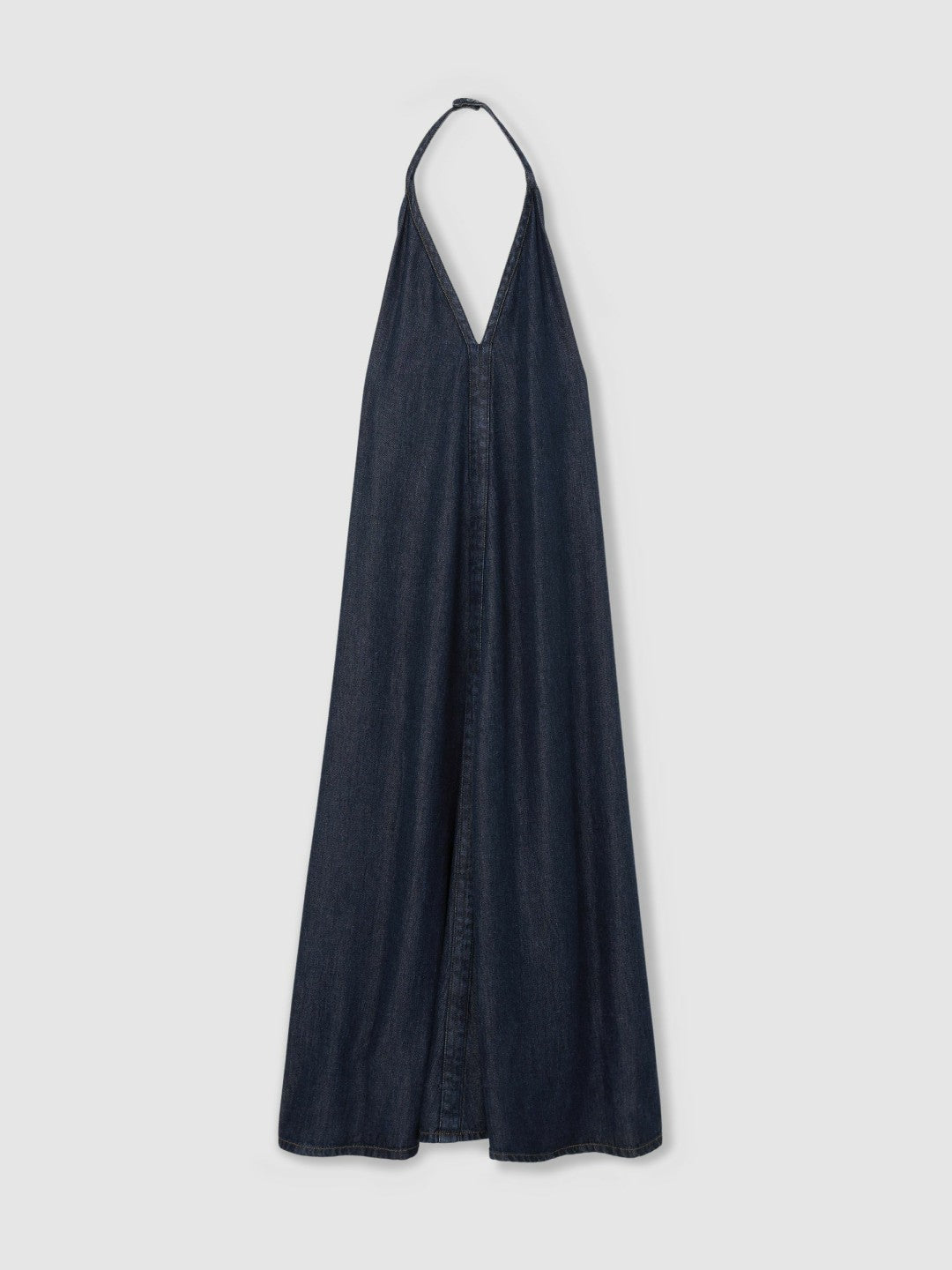 Denim Halterneck Maxi Dress in Indigo Women | Reiss