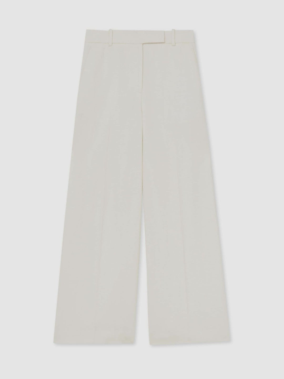 Petite Linen-Blend Wide-Leg Trousers in White Women | Reiss