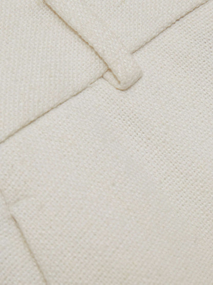Petite Linen-Blend Wide-Leg Trousers in White Women | Reiss