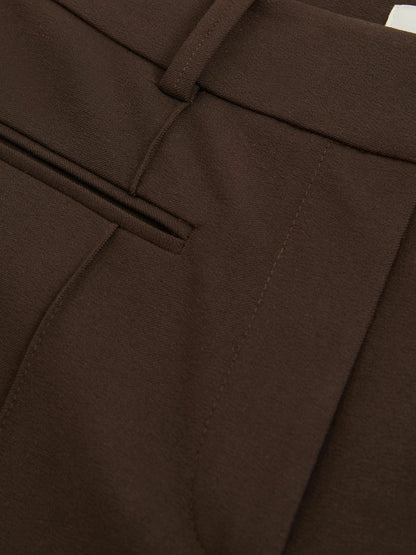 High Rise Flared Trousers in Chocolate Brown Women | Reiss