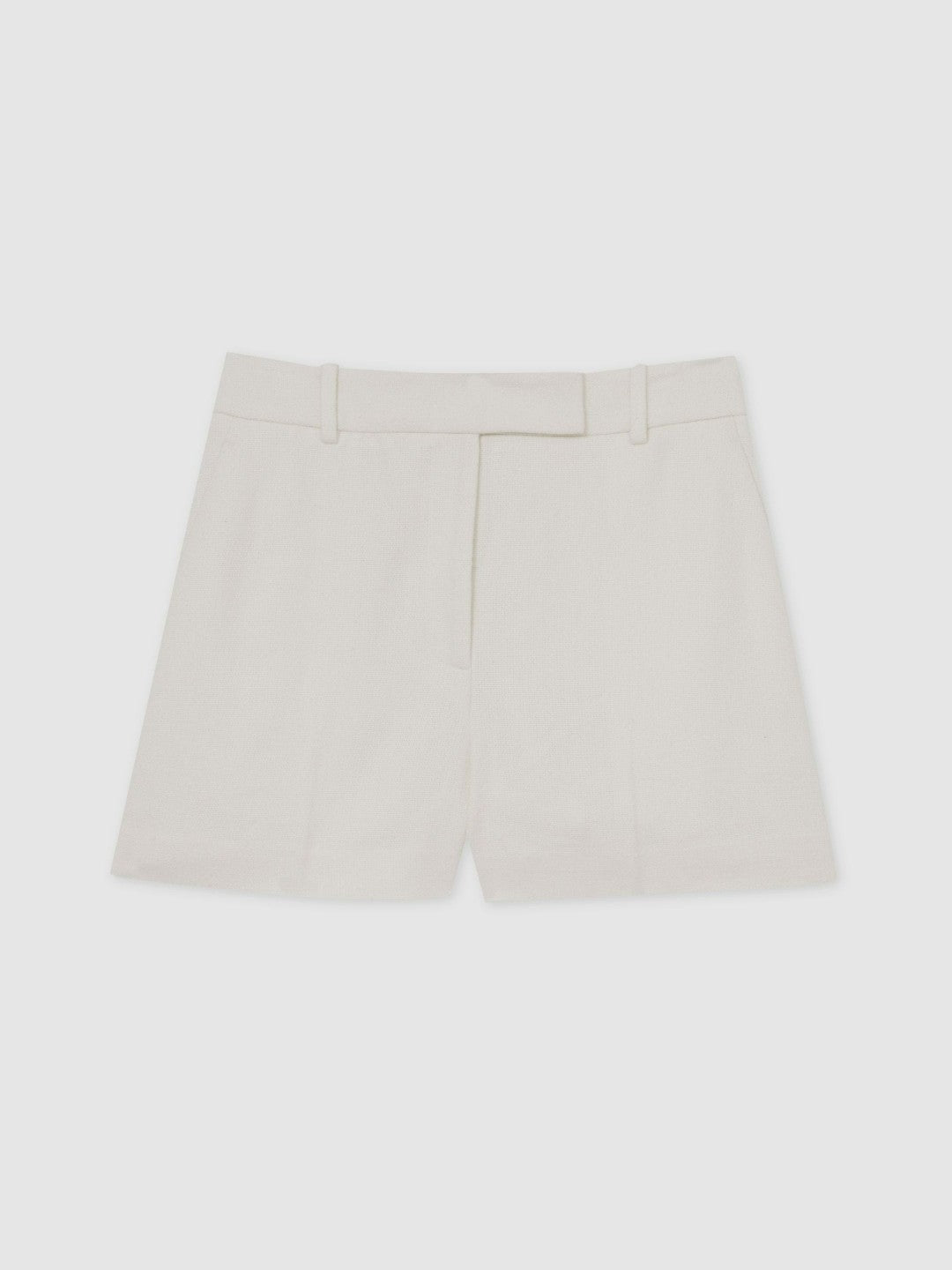 Linen-Blend Tailored Shorts in White Women | Reiss