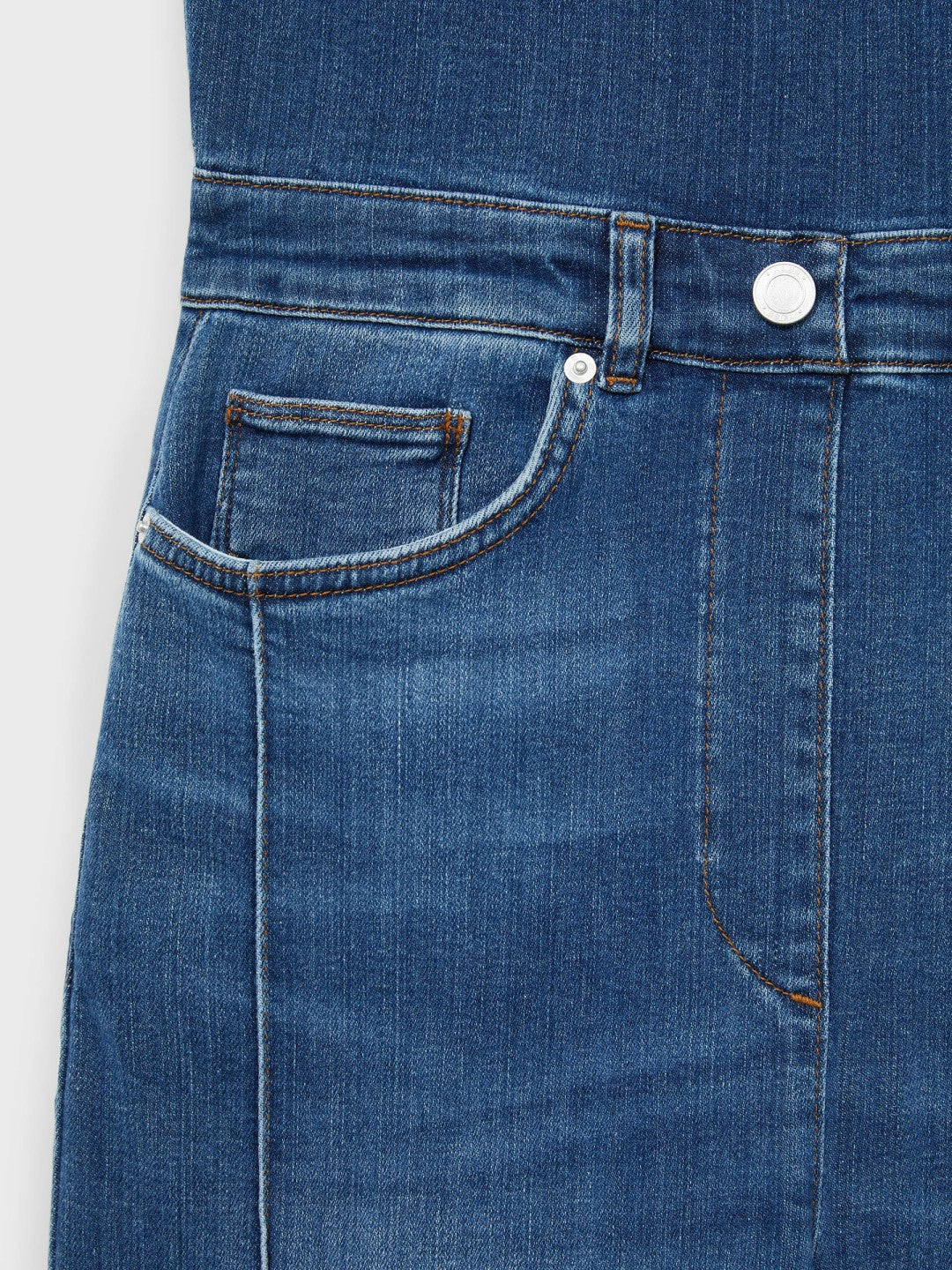 Wide-Leg Racer-Back Denim Jumpsuit in Indigo Women | Reiss
