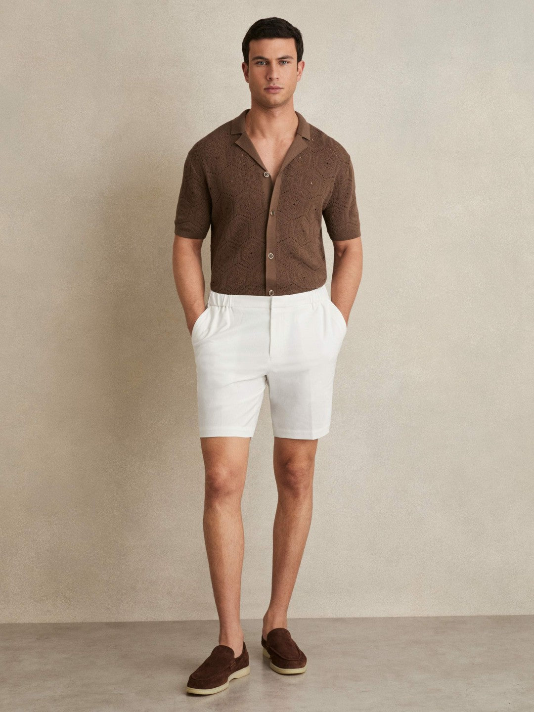 Drawstring Chino Shorts in White Men | Reiss