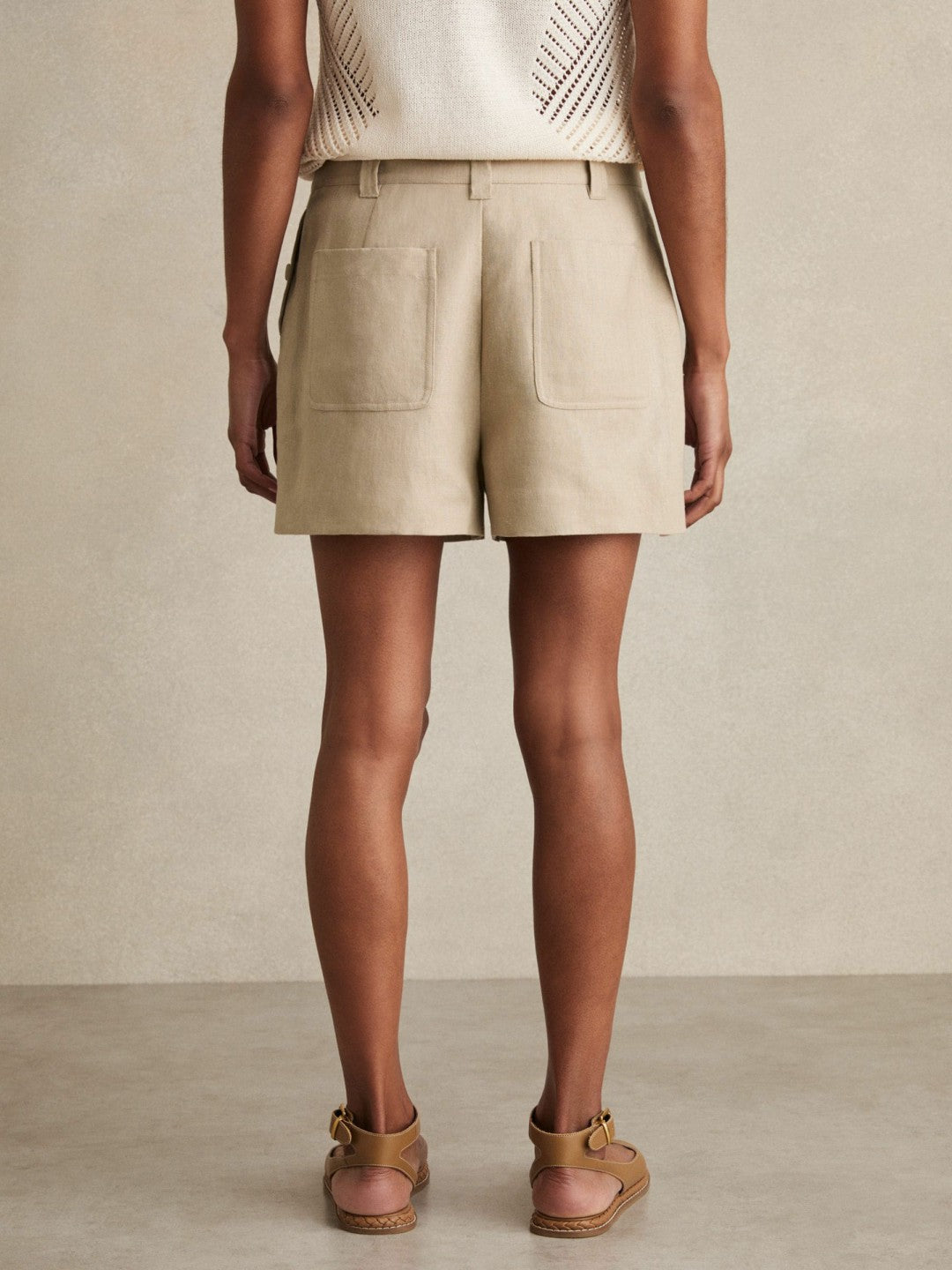 Linen Shorts in Neutral Women | Reiss
