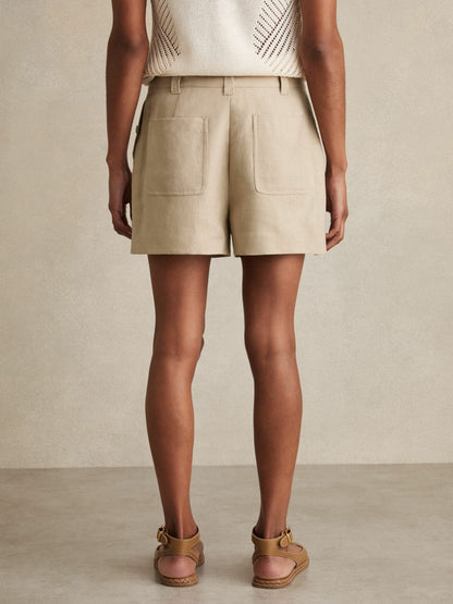 Linen Shorts in Neutral Women | Reiss