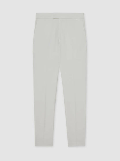 Slim-Fit Internal-Drawstring Trousers in White Men | Reiss