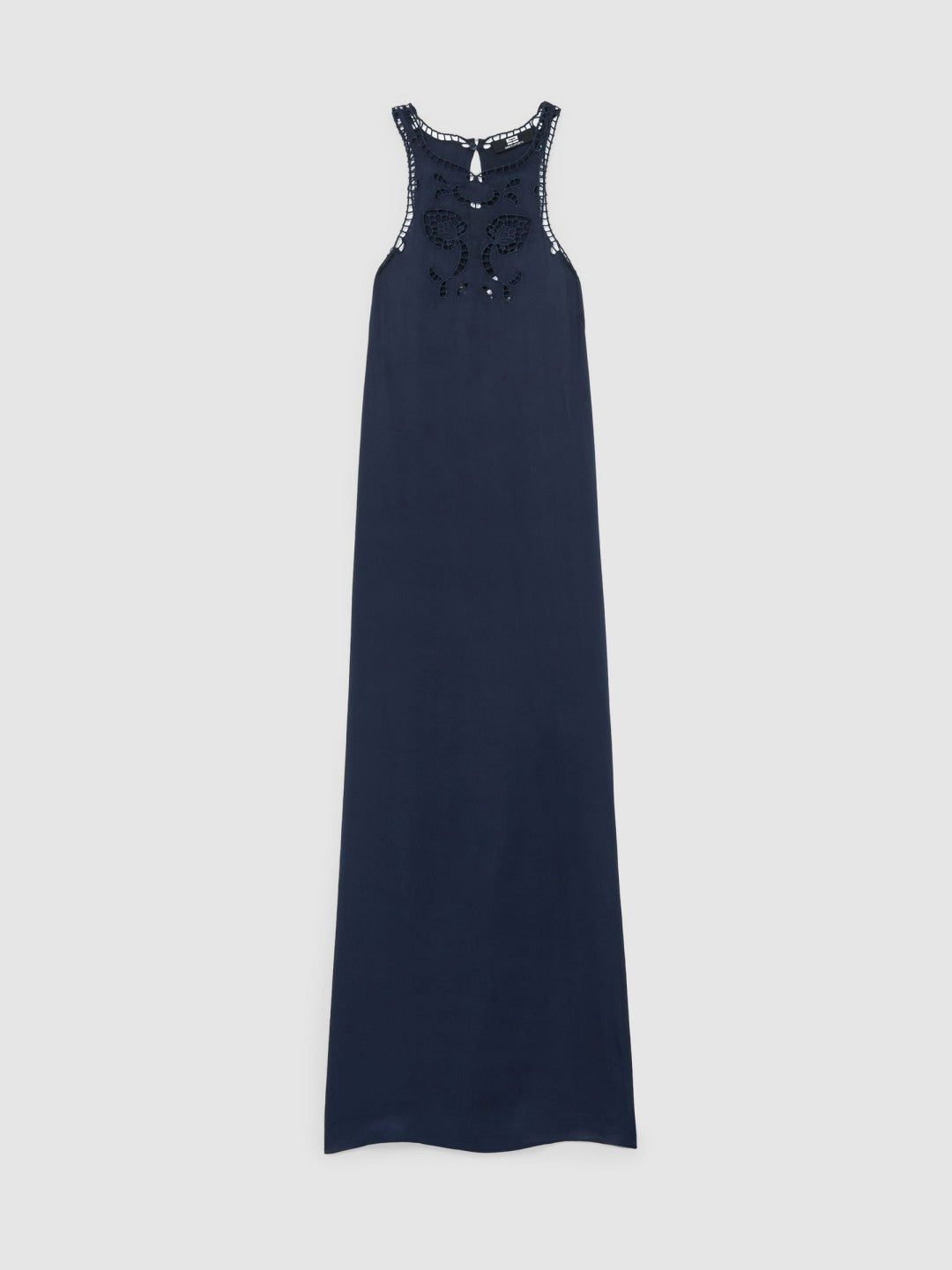 Satin Cut-Out Slip Dress in Navy Women | Reiss