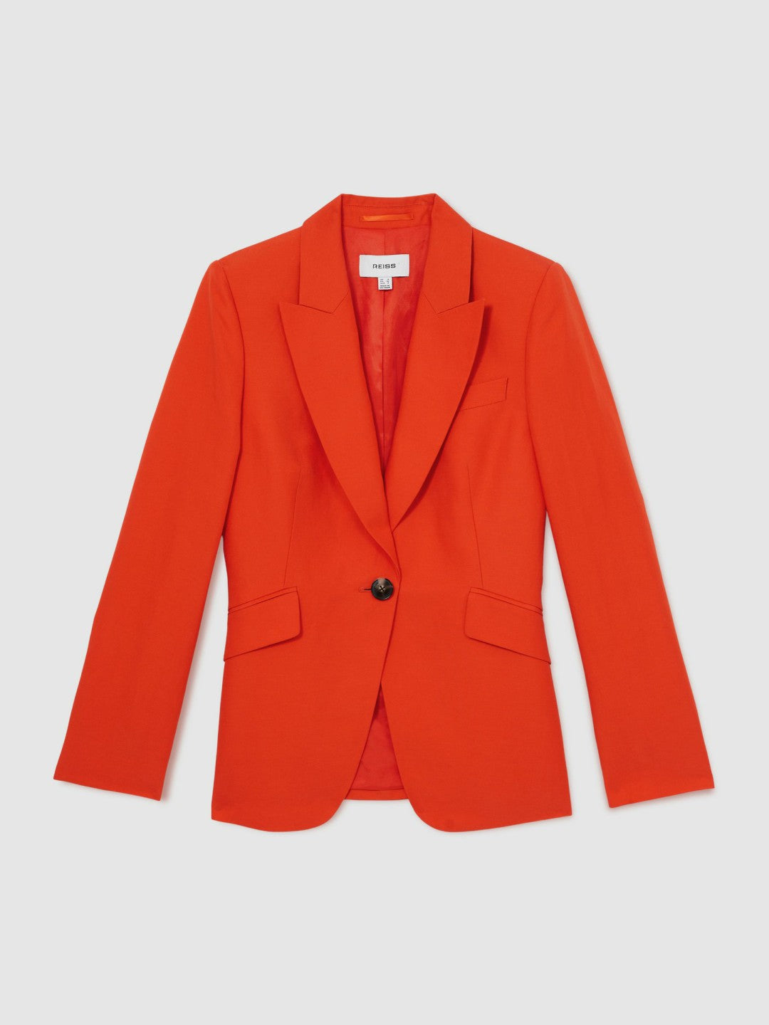 Single Breasted Suit Jacket With Linen in Orange Women | Reiss