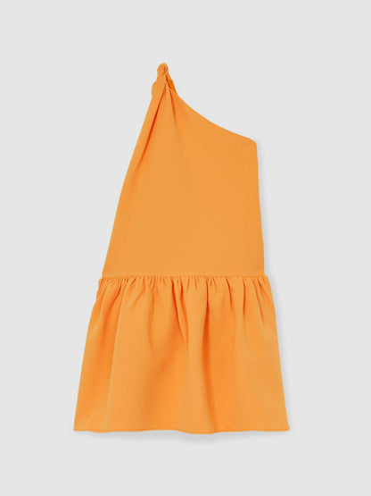 9-13 yrs One-Shoulder Tiered Dress in Orange Children & Baby | Reiss