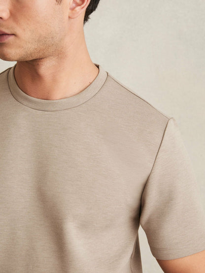 Interlock Jersey Crew Neck T-Shirt in Taupe Brown Men | Reiss