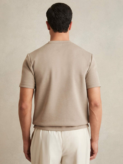 Interlock Jersey Crew Neck T-Shirt in Taupe Brown Men | Reiss