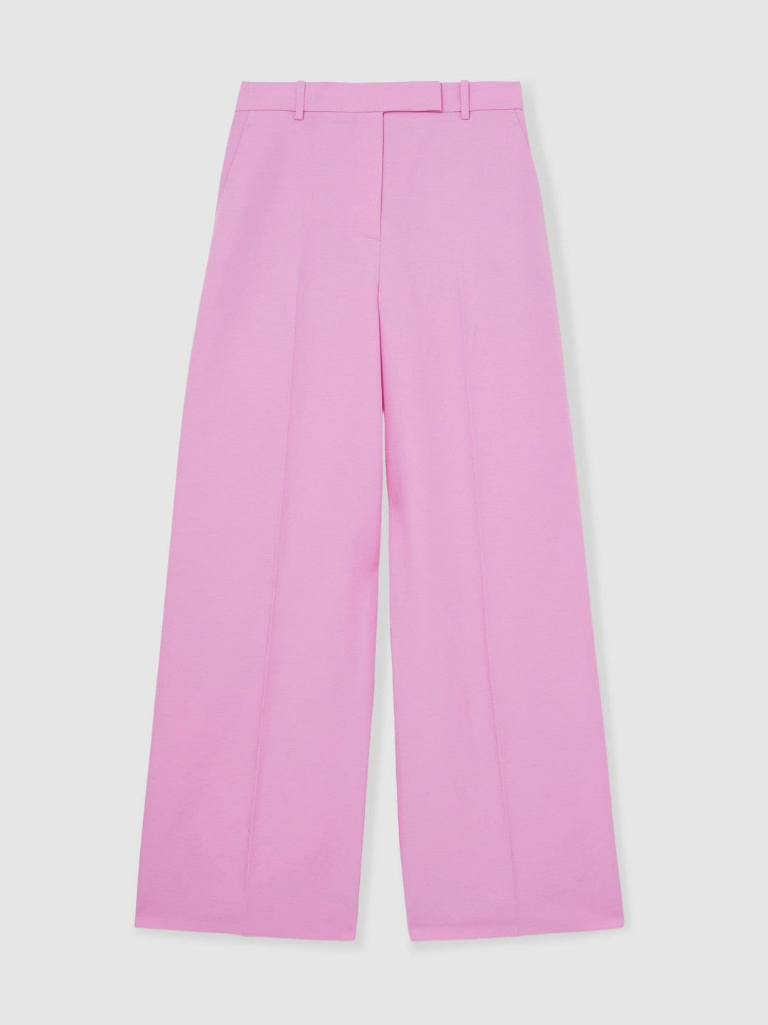 Wide-Leg Trousers With Linen in Pink Women | Reiss